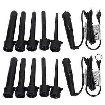 Профессиональные щипцы для завивки волос 5 в 1, 85 Вт, керамические щипцы для завивки волос с быстрым нагревом, палочка, 100240 В, черный Prise US