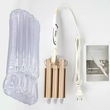 Профессиональные щипцы для завивки волос с тройным стволом, щипцы для завивки волос, электрические парикмахерские щипцы для завивки волос для всех типов волос EU