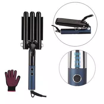 Профессиональные складные щипцы для завивки волос Керамические щипцы для завивки волос с тройным стволом Портативные инструменты для укладки Аксессуары для волос UK