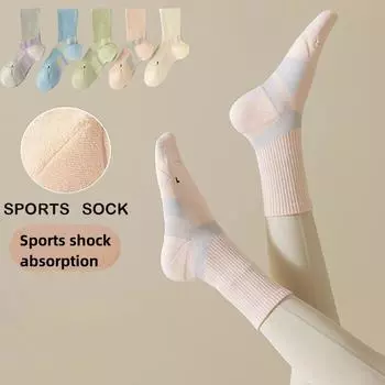 Профессиональные спортивные носки для детей, модные носки средней длины для весны и осени, впитывающие пот, нескользящие, устойчивые к запахам, носки для фитнеса и йоги синий