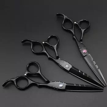 Профессиональные стальные 5,5 6 черные ножницы для стрижки волос ножницы для филировки парикмахерские ножницы для стрижки волос парикмахерские ножницы