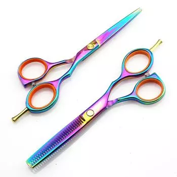 Профессиональные стальные 5,5-дюймовые ножницы для волос Rainbow, филировочные парикмахерские ножницы Makas, ножницы для резки, парикмахерские ножницы