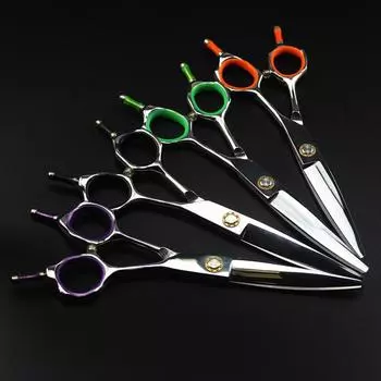 Профессиональные стальные 6-дюймовые изогнутые ножницы для стрижки волос, парикмахерские ножницы для стрижки волос, парикмахерские ножницы зелёный