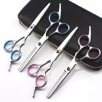 Профессиональные стальные 6-дюймовые ножницы для волос Gem Hair Scissors Haircuting Scissor Cutting Barber Makas Makeup Thinning Shears Hairdresser Scissors