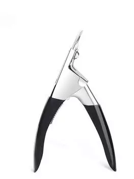 Профессиональные U-образные кусачки для ногтей из нержавеющей стали для точного маникюра чёрный