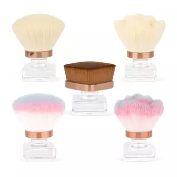 Профессиональные ультрамягкие щетки для дизайна ногтей, кисти для пыли, кисти для макияжа, очистки ногтей от пыли с крышкой для акрилового УФ-геля для ногтей