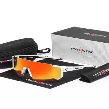 Профессиональные велосипедные очки SPEEDHYUN с фотохромными линзами и аэродинамическим дизайном для шоссейного велоспорта серый/чёрный