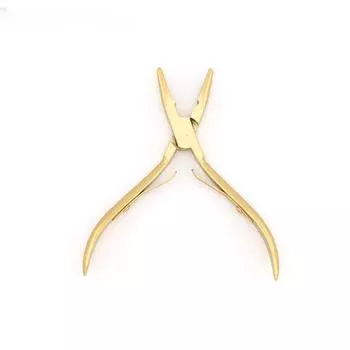 Профессиональные золотые плоскогубцы для наращивания волос, плоскогубцы для нанесения утка, микрозвенья, бусины, плоскогубцы