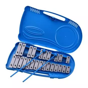Профессиональный 25 нот Glockenspiel ксилофон ударный инструмент для раннего обучения синий