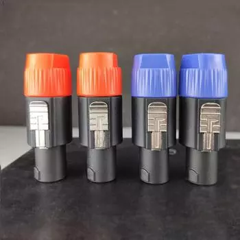 Профессиональный 4-жильный медный аудиоадаптер для подключения акустической системы orange color оранжевый