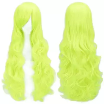 Профессиональный 80 см синтетический длинный вьющийся парик для косплея, черный, розовый, красный, зеленый, парики для вечеринок, головные уборы, парики для костюмов на Хэллоуин 32inches