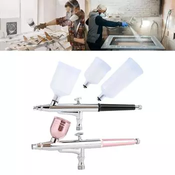 Профессиональный аэрограф двойного действия с функцией автоматической остановки, украшение тортов, макияж, набор для создания моделей по золотому цвету чёрный