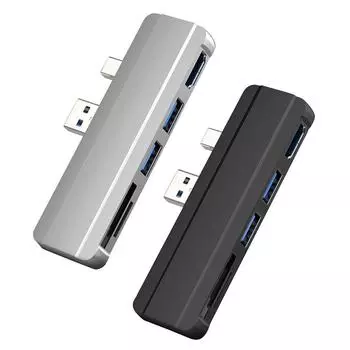 Профессиональный адаптер-расширитель 4K HDMI-совместимая док-станция Устройство считывания карт памяти USB 3.0 HUB