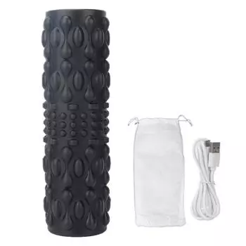 Профессиональный электрический фитнес-ролик для расслабления мышц, удобный массажный ролик для мышц спины ( Блэк
