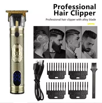 Профессиональный электрический триммер для волос, бритва для самостоятельного использования, встроенный аккумулятор, зарядка через USB, домашний салонный стиль, усовершенствованная стрижка волос