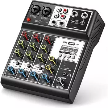 Профессиональный аудиомикшер, звуковая панель, системный интерфейс консоли, 4-канальный цифровой USB Bluetooth MP3, компьютер, стерео, DJ, студия, потоковые эффекты, 16-битный DSP