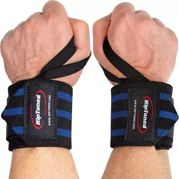 Профессиональный бандаж для поддержки запястья унисекс Rip Toned Wrist с петлями для больших пальцев для силовых тренировок с бонусными бинтами 18 дюймов для тяжелой атлетики, X-Fit,