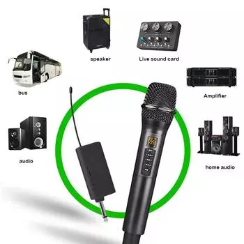 Профессиональный беспроводной микрофон UHF, портативный микрофон для караоке Bluetooth, студия звукозаписи, пение на домашней вечеринке для автомобильного динамика
