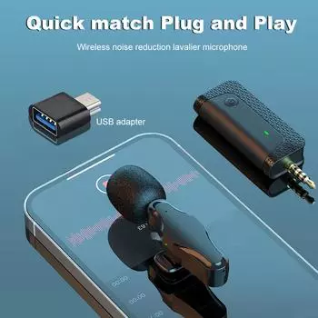 Профессиональный беспроводной петличный Bluetooth мини-микрофон для iPhone iPad Android Прямая трансляция Игровая запись Интервью Видеоблог
