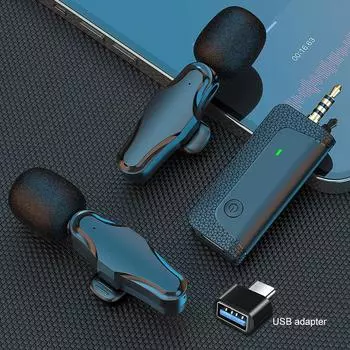 Профессиональный беспроводной петличный Bluetooth мини-микрофон для iPhone iPad Android Прямая трансляция Игровая запись Интервью Видеоблог