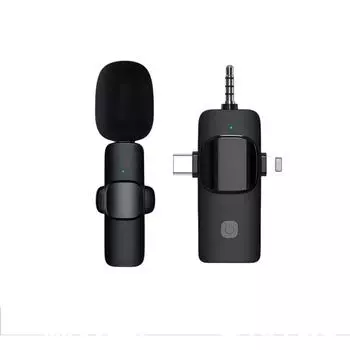 Профессиональный беспроводной петличный микрофон 4 в 1 для iPhone Android 3,5 мм для записи радио в прямом эфире с шумоподавлением Мини-микрофон 1 in 1