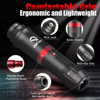 Профессиональный беспроводной роторный набор для татуировки с 10 картриджами игл, полный набор для тату-мастеров и начинающих красный