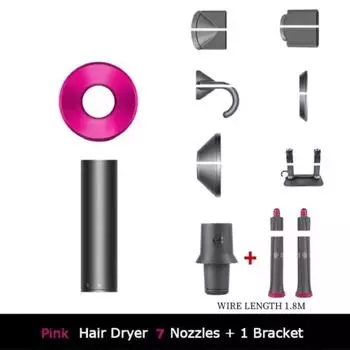 Профессиональный безлистный фен для волос Negative Lon Hair Care Быстрая сушка Мощный фен с постоянным 200 миллионами анионов Высокая скорость us красный