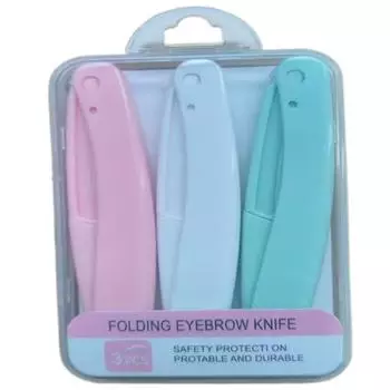 Профессиональный безопасный складной инструмент для дермапланинга для лица, набор из 3 штук, портативный триммер для бровей, бритва против царапин, личная гигиена