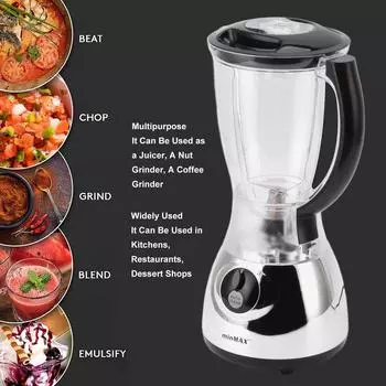 Профессиональный блендер 450 Вт, два контейнера 1500 мл, 600 мл, блендер для смузи, высокопроизводительный кухонный миксер, соковыжималка 220V чёрный