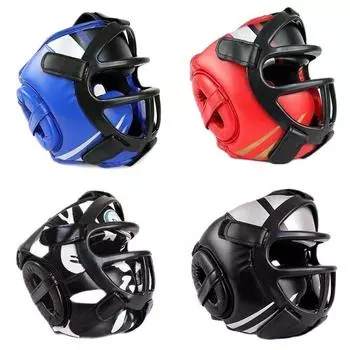 Профессиональный боксерский шлем для взрослых, мужчин и женщин из искусственной кожи, каратэ, муай-тай, Guantes De Boxeo, ММА, саньдовый шлем, утолщенный тренировочный шлем S красный