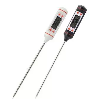 Профессиональный цифровой кухонный термометр для мяса, барбекю, воды, масла, приготовления пищи, термометры для мяса, зонд из нержавеющей стали, инструменты чёрный