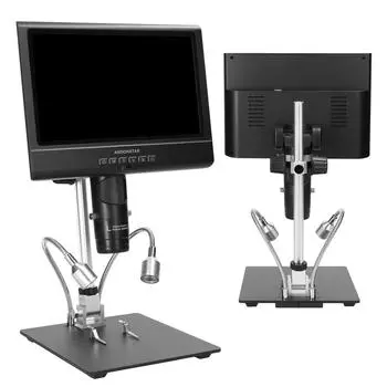 Профессиональный цифровой микроскоп 1080P 10-дюймовый ЖК-дисплей 4-кратное увеличение дисплея пайка разноцветный