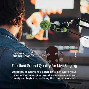 Профессиональный динамический микрофон Проводной микрофон Динамический ручной кардиоидный микрофон с переключателем ВКЛ/ВЫКЛ для оранжевый