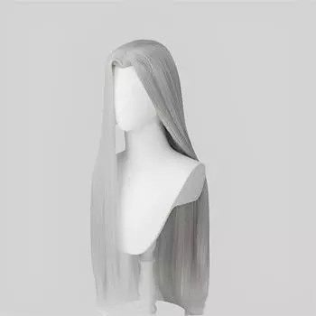 Профессиональный длинный прямой черный парик, синтетический, термостойкий для женщин, белый парик, карнавальный костюм на Хэллоуин, волосы для косплея One Size