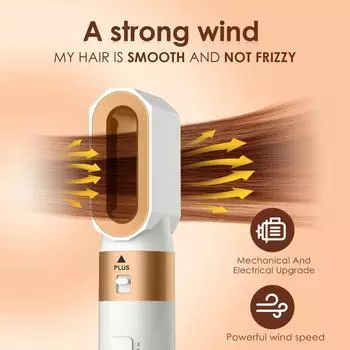 Профессиональный фен 5 в 1, стайлер для волос, высокоскоростная щетка для горячего воздуха, мощный фен, многофункциональный, постоянные отрицательные ионы us белый