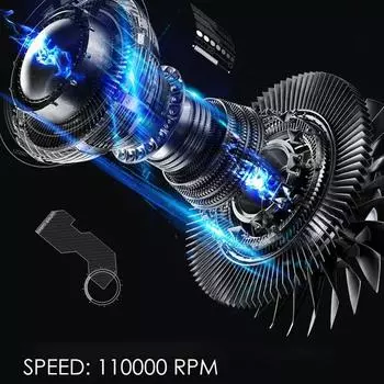 Профессиональный фен для волос 110000 об/мин, фен с отрицательными ионами, высокоскоростной вентилятор, прибор для ухода за волосами, инструменты для укладки, салон/парикмахерская us чёрный