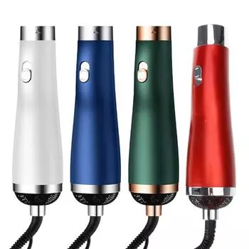 Профессиональный фен-щетка для волос, вращающаяся горячим воздухом, расческа для выпрямления волос US красный