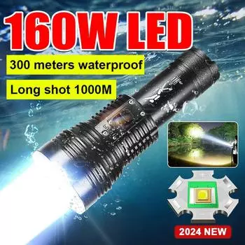 Профессиональный фонарь для дайвинга 99000 люменов, мощный фонарь для дайвинга IPX8, водонепроницаемый подводный фонарь для дайвинга Kit A чёрный