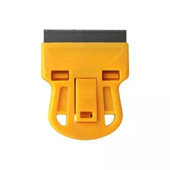 Профессиональный инструмент для удаления лака с пластиковой ручкой и лезвием из нержавеющей стали для эффективного удаления клея со стекла жёлтый