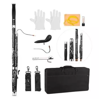 Профессиональный ключ C Фагот, деревянный духовой инструмент, корпус из синтетического дерева, мельхиор, посеребренный и чёрный