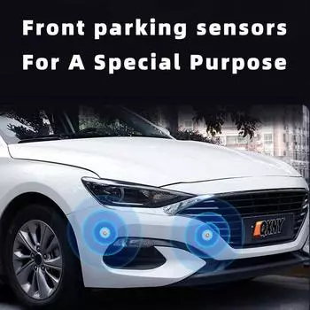 Профессиональный комплект датчиков парковки спереди автомобиля, система помощи водителю парктроника, громкость зуммера, регулируемая, универсальная светло-синий