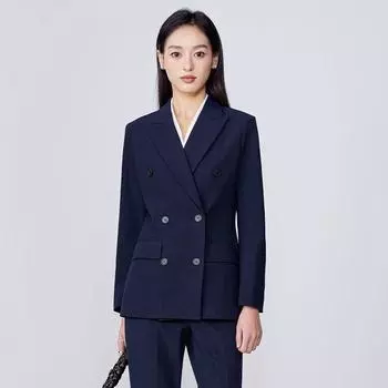 Профессиональный комплект одежды для женщин, деловой костюм высокого класса, подходящий для сотрудников, совершающих ежедневные поездки, элегантный и стильный, весна/осень S чёрный