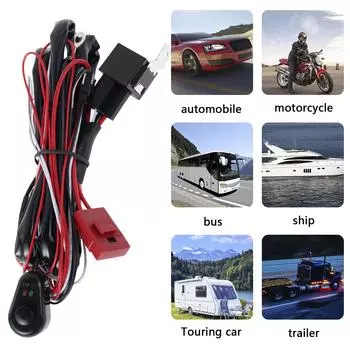 Профессиональный комплект жгутов проводов 12 В 40 А для светодиодной панели, рабочий комплект проводов для дальнего света с предохранителем, реле, жгут проводов для противотуманных фар