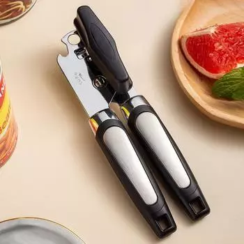 Профессиональный консервный нож из нержавеющей стали, открывалка для бутылок пива, вина, боковой вырез, ручной консервный нож, кухонные аксессуары, инструменты для обеденного бара чёрный