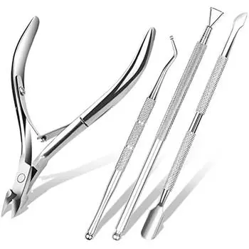 Профессиональный короткий кожаный нож, 4 кожаных ножа и инструменты для кожаных ножей, кошелек из нержавеющей стали, средство для пилинга ногтей и ногтей на ногах 19x13x1cm