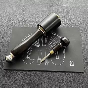 Профессиональный кожаный нейлоновый молоток для резки, резьбы, ручной работы, круглый молоток с ручкой из красного дерева для инструментов для штамповки кожи своими руками