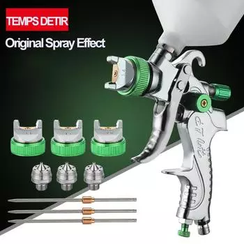Профессиональный краскопульт HVLP 1.4/1.7/2.0 мм сопло гравитационный аэрограф для покраски автомобиля краскопульт кислотные зеленого