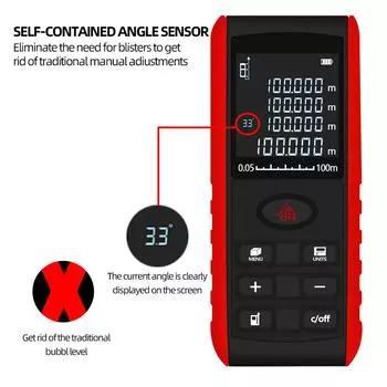 Профессиональный лазерный дальномер 40M 60M 100M лазерный дальномер Trena Laser Tape Range Finder Сборка измерительного прибора Линейка 40m