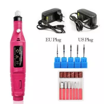 Профессиональный маникюрный аппарат, электрические сверла для ногтей, педикюр, керамический резак, средство для снятия геля US роза розовый