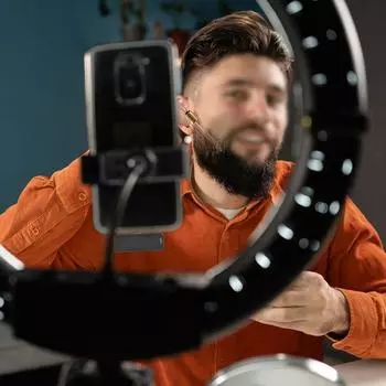 Профессиональный микрофон с шумоподавлением, микрофон с функцией звукоснимателя на 360 градусов, беспроводной тип-C чёрный